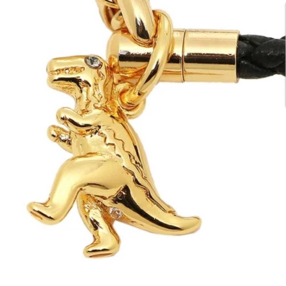 Coach 🦕 Rexy Dinosaur 🦕 Charm Leather Braided Bracelet - Picture 3 of 4